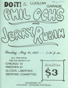 Ludlow Garage - Jerry Rubin + Phil Ochs Vietnam War Peace Rally Poster